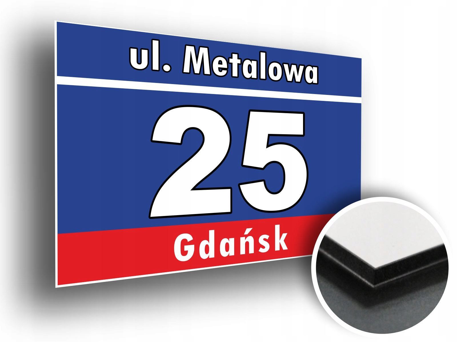  Tabulka adres číslo na domě 30x20 cm hliník srebrna / biala/czarna