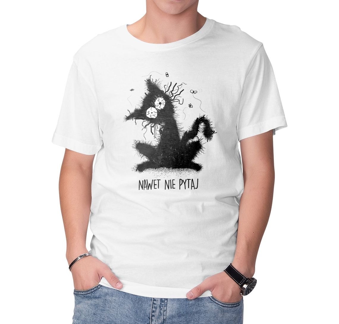  T-shirt mit katze sie potknal muster geschenk l