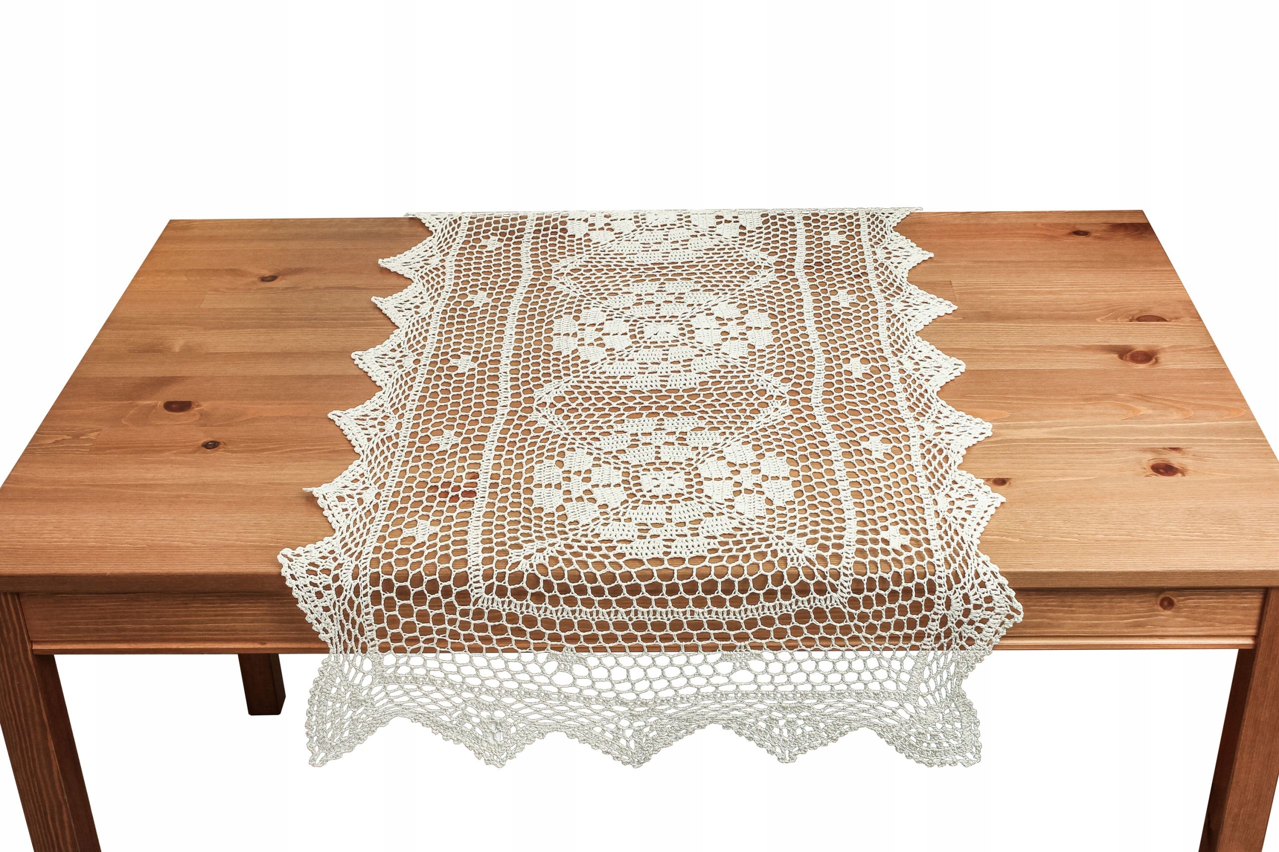  Table runner boho cotton small fish lace 50x100 white