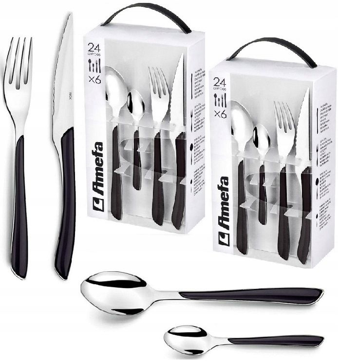  Amefa 24 besteck 1410 austin trend schwarz garnitur modern feiertage 6 personen