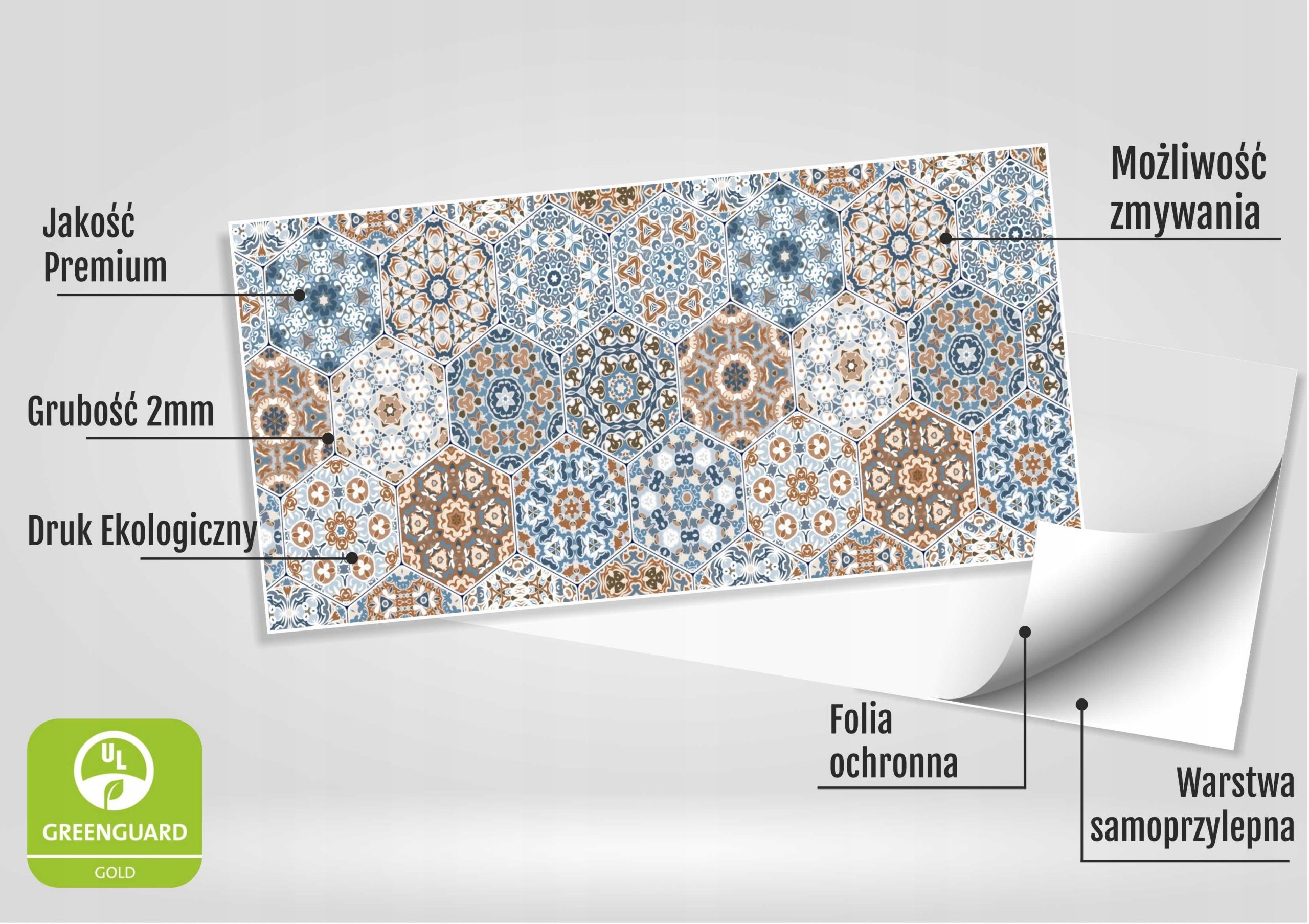  Lipīga plāksne pvc paneļi uz sienas marokānis patchwork 100x50cm