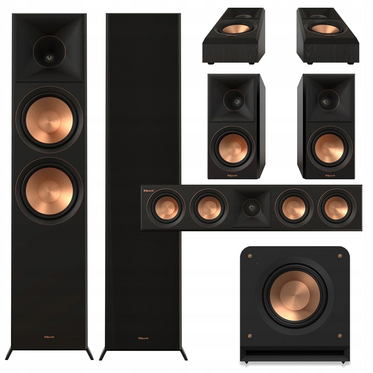  Klipsch rp-8000f ii + cs-18c + rp-504c + 500sa + rp-1200sw množina kiná 7.1