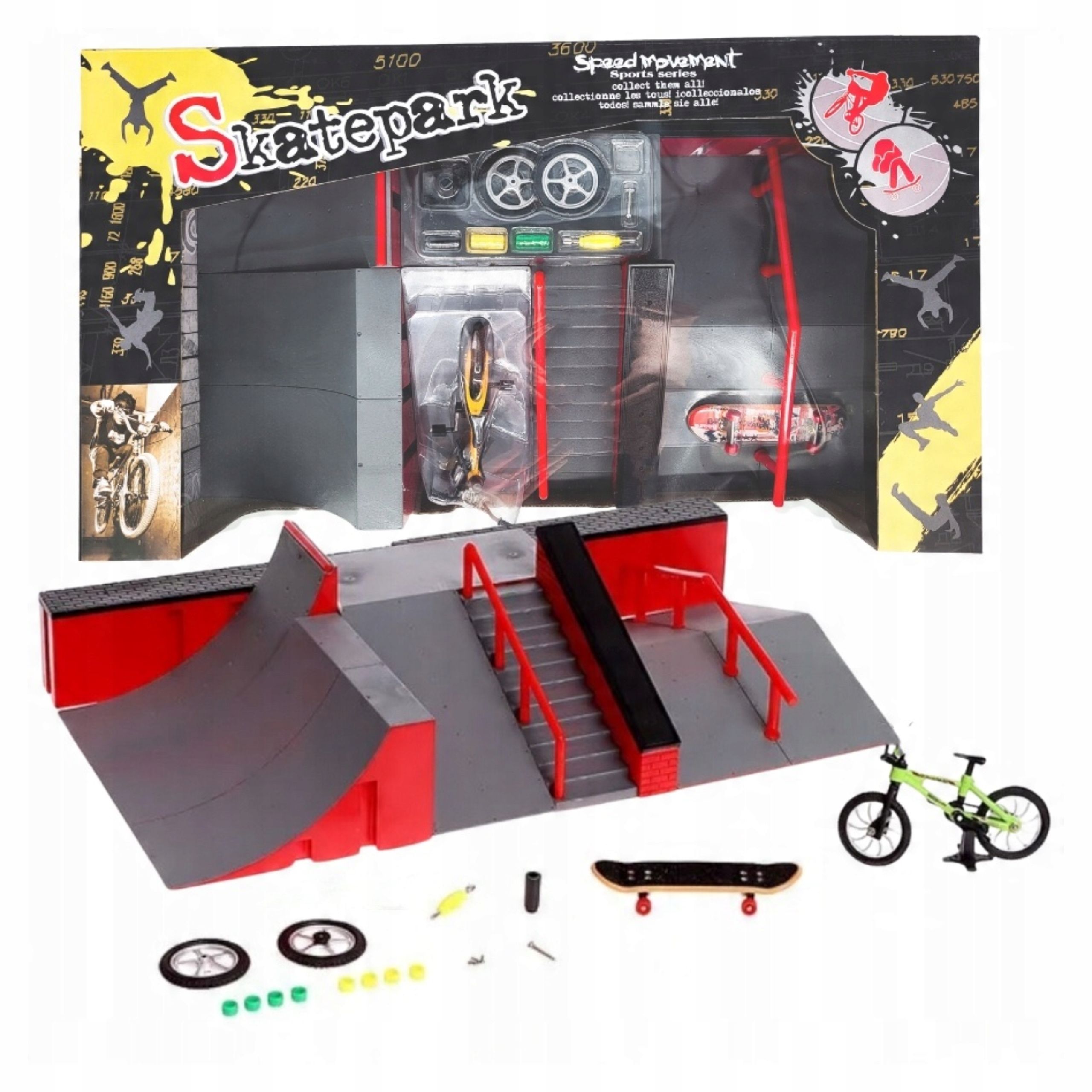  Množina fingerboard veľký skateboardový park pre deti skateboard + bicykel fb-09-c