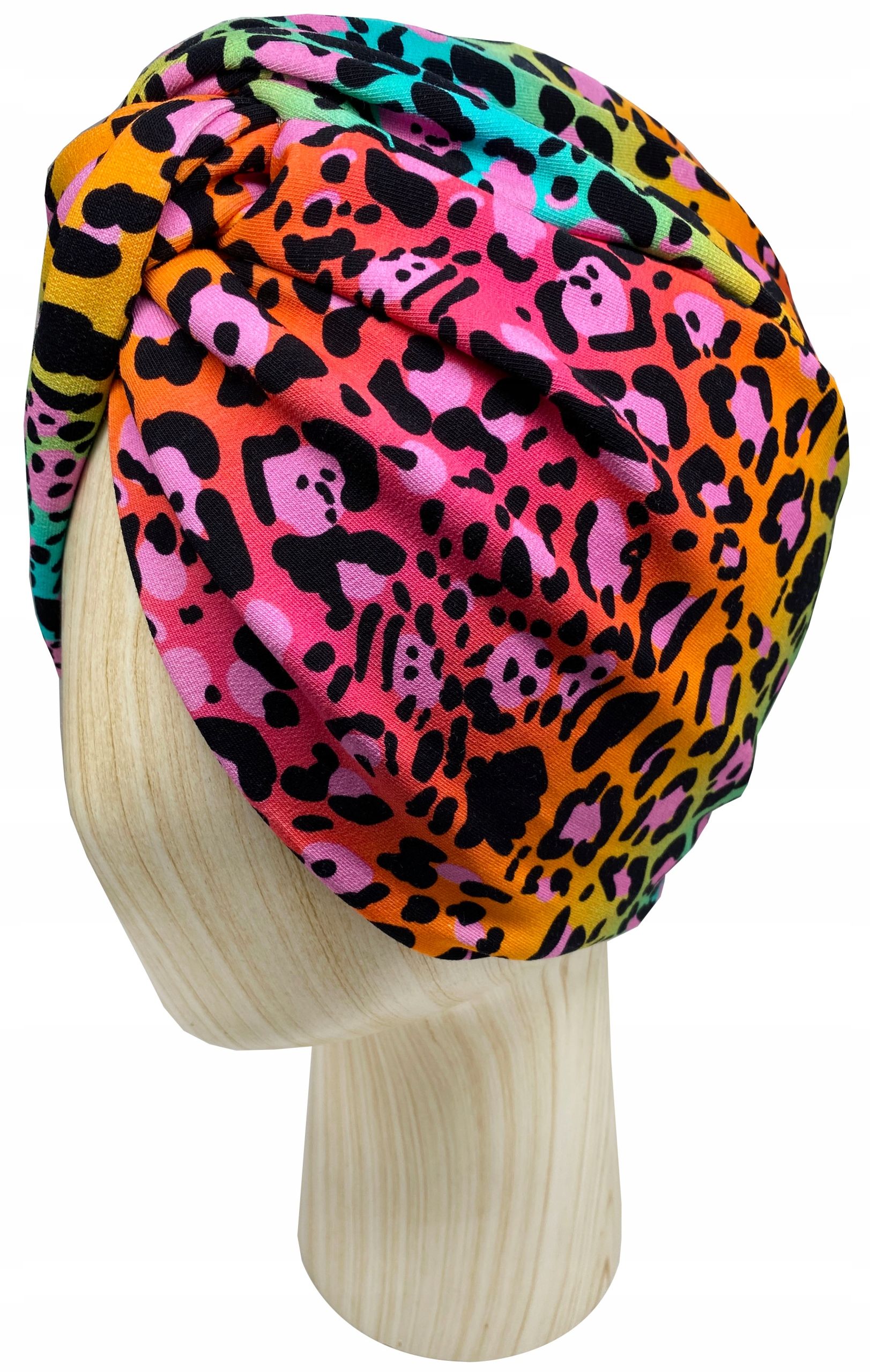  Mütze turban twist jersey baumwolle green lines onkologie