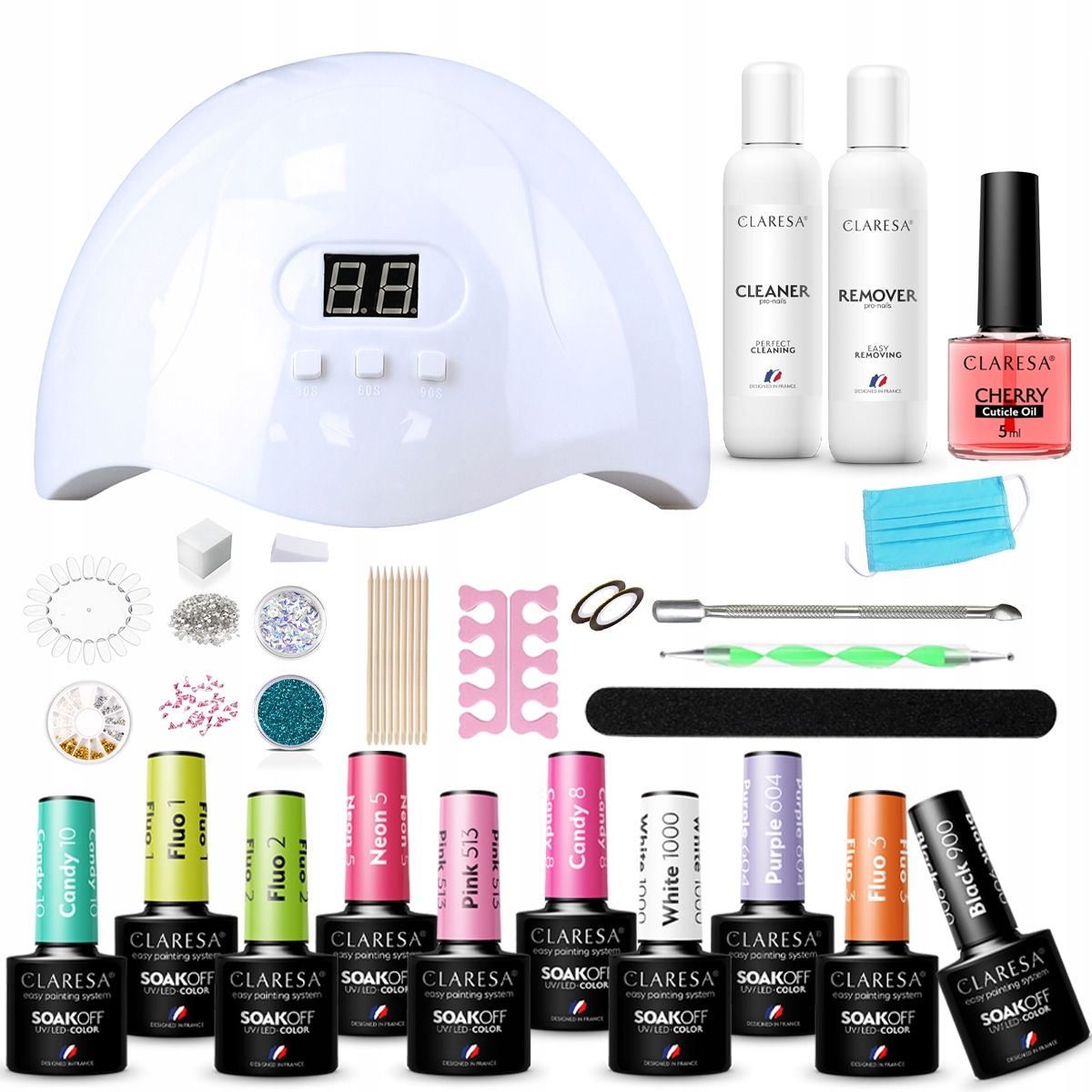  Garnitur hybrid-nagellacke claresa lampe basis top