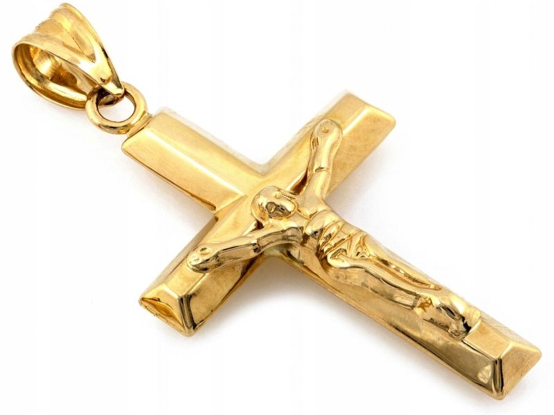  Prívesok elegantný zlatý 585 14k kríž bez kameňov váhy 1.48g za darček
