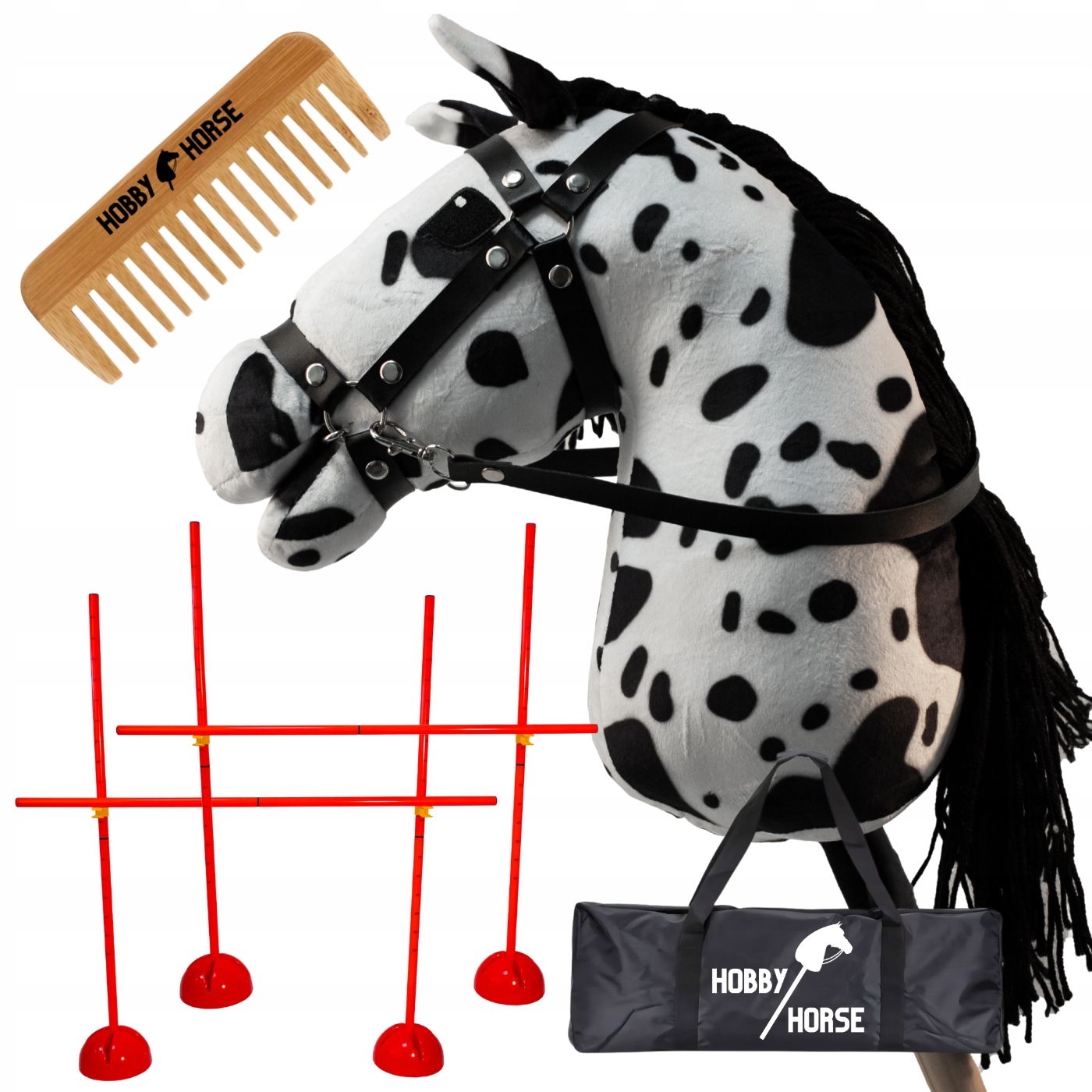  Komplektas hobbis horse arklys su kotu a3 2x kliūtis šokinėjimui 120cm šukos