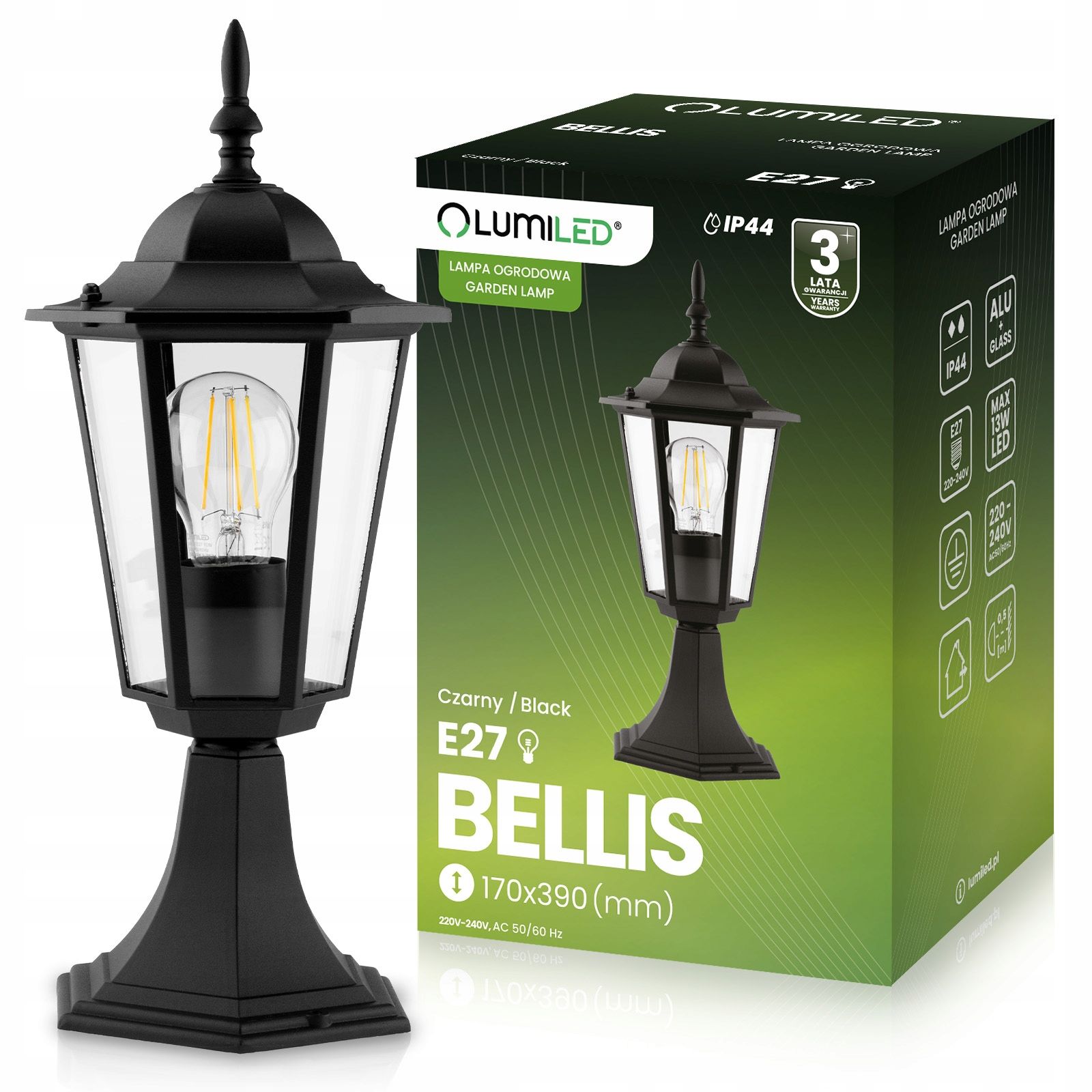  Led-lampe garten äußerlich im bau 80 cm 10w 700lm spalte 4000k schwarz