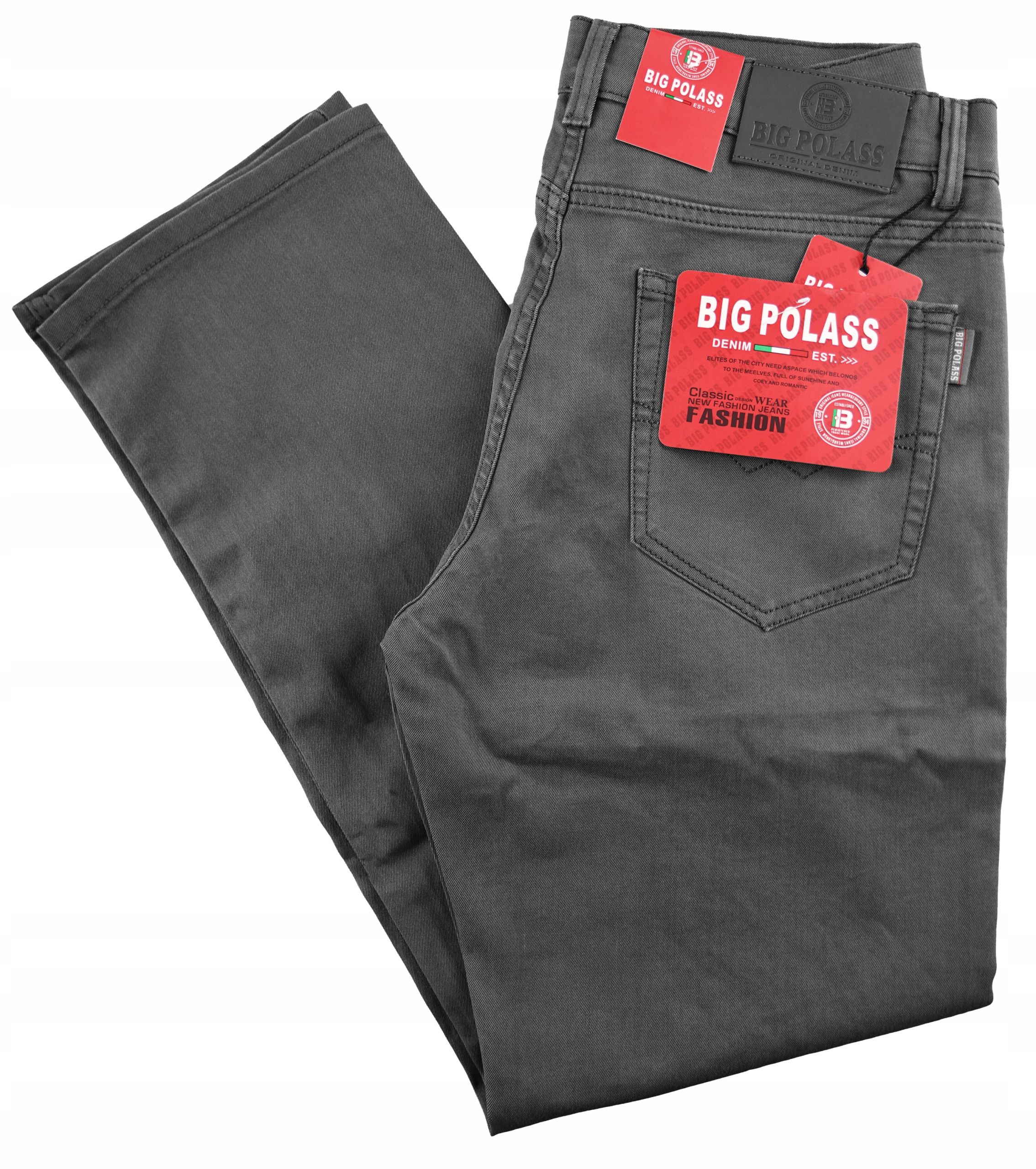  Pánské kalhoty bavlna šedá džínovina sarol jeans w48 l30 pás 124-128 cm