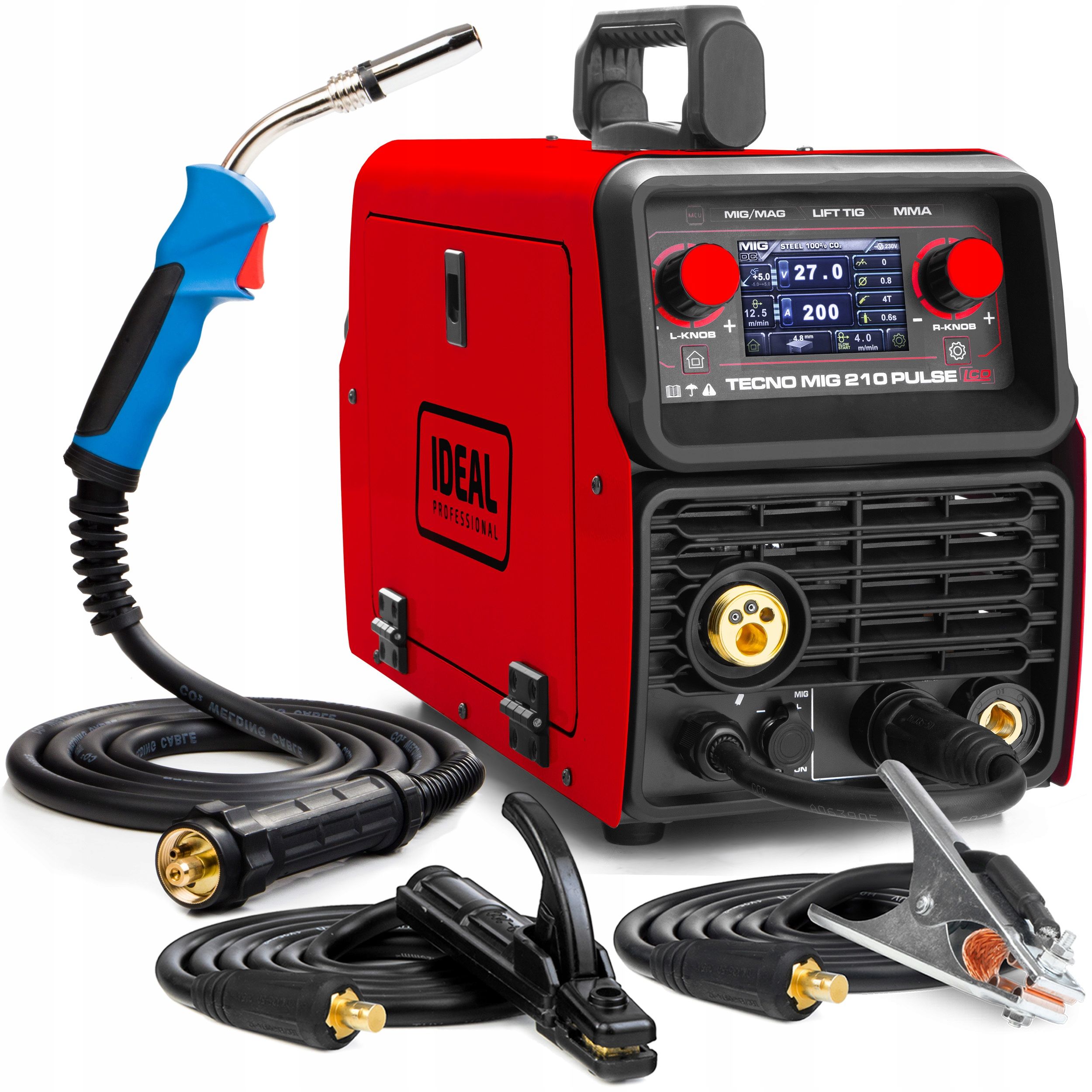  Suvirinimo aparatas mig idealus mig 210 pulsas magas mma tig 200a lcd aliuminio sinergija