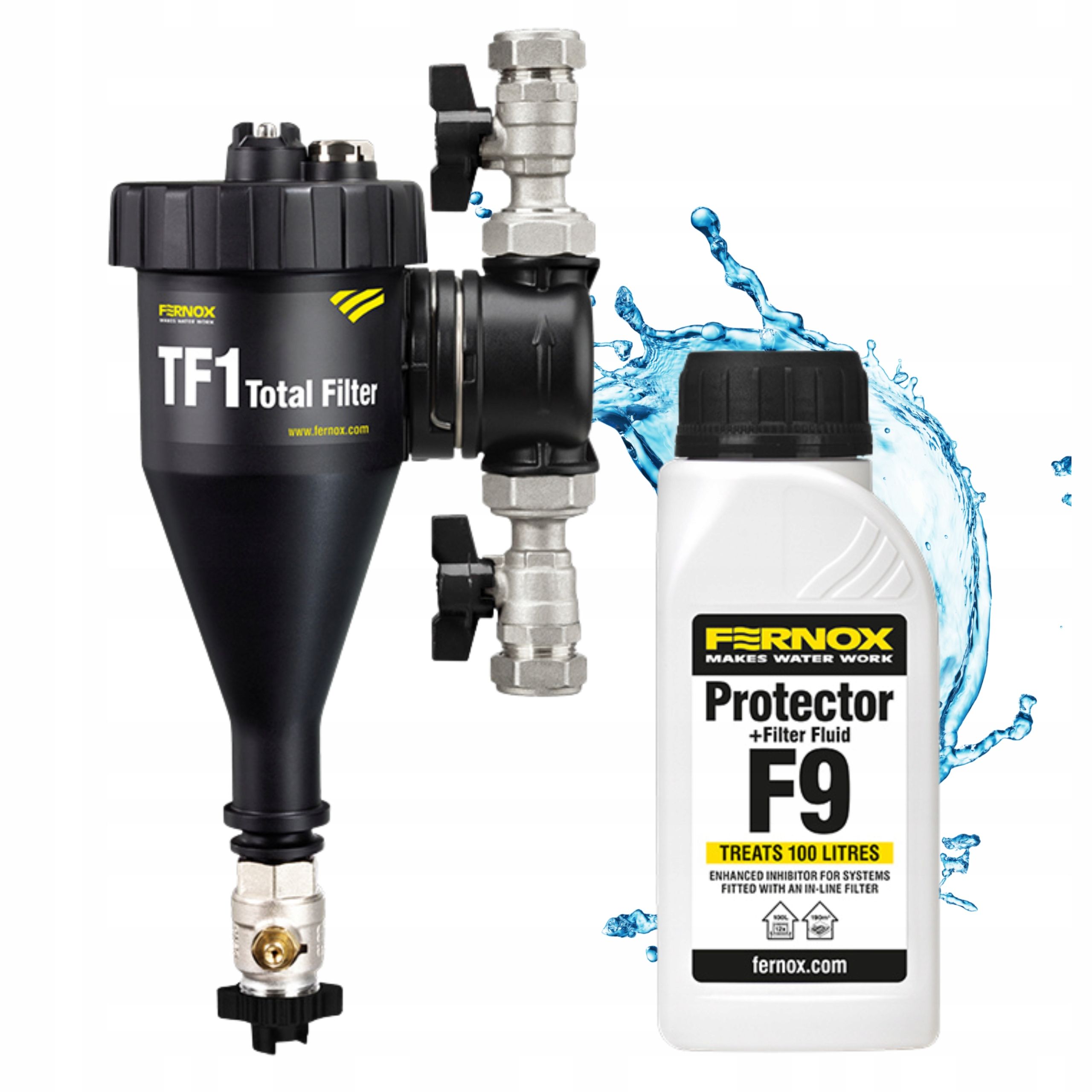  Netīrumu atdalītājs magnētiskais filtrs 22mm fernox tf1 + inhibitors f9