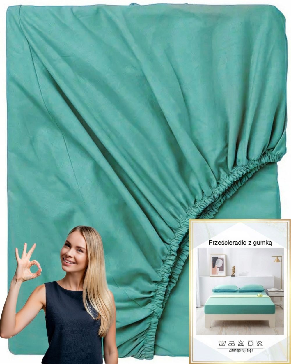  Puuvillane lina pehme kummiga premium 200x220 värvus pistaatsia