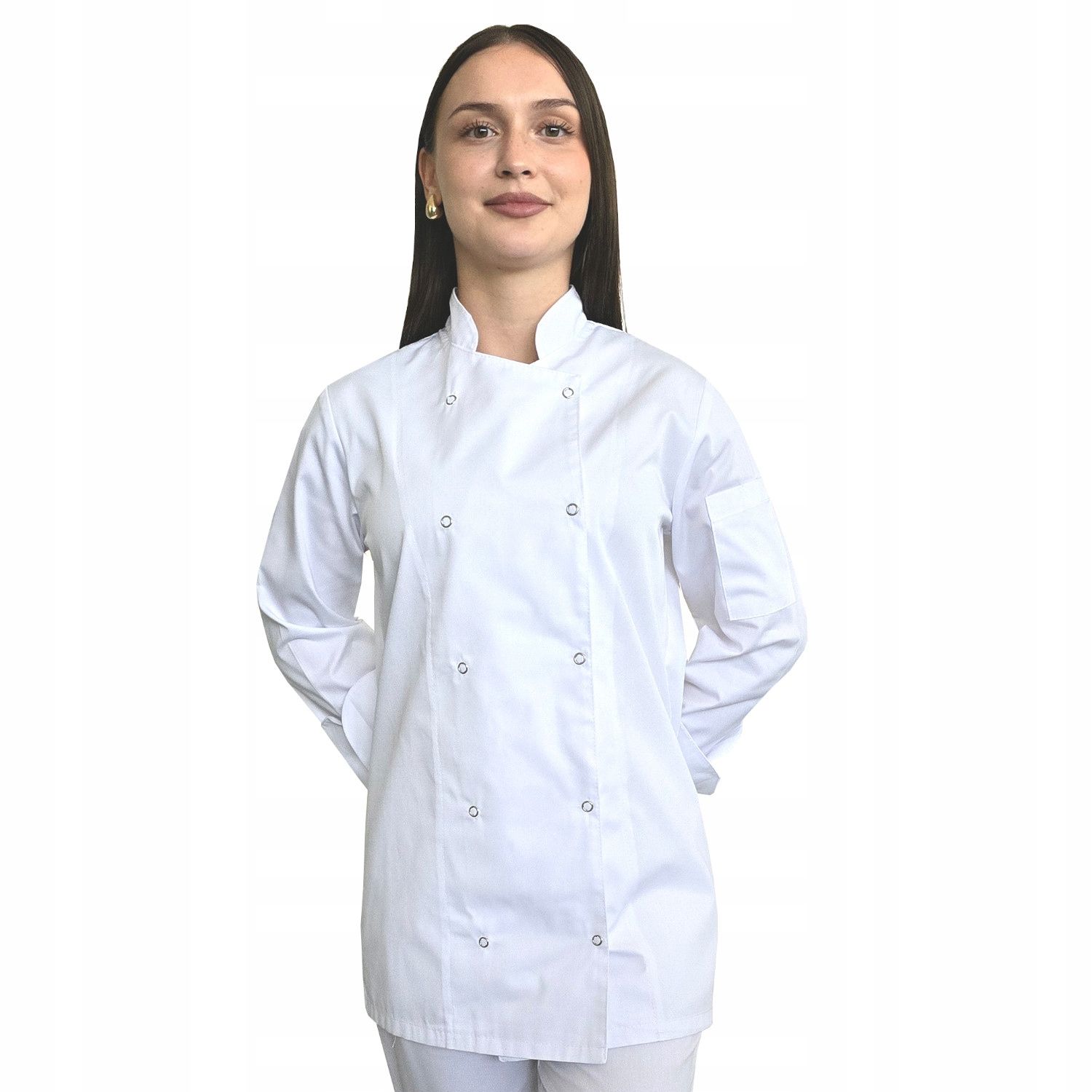  Kuchárska košeľa čiernej farby, ženský, krátke rukávy roz.xxl