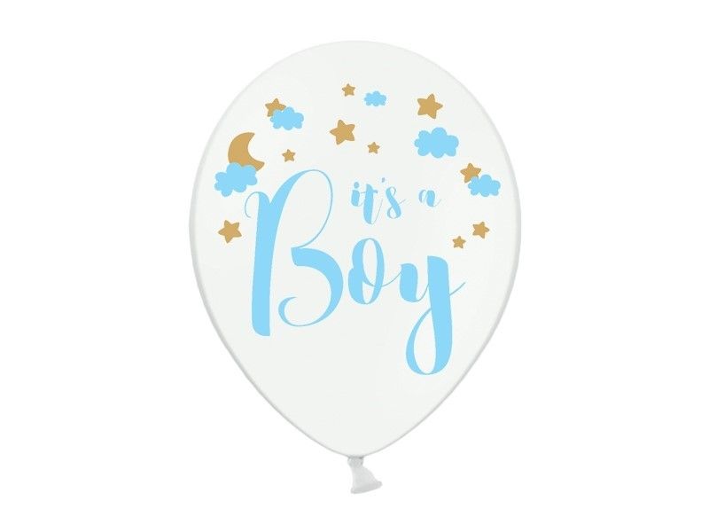  Balloons confetti back babyshower boy 4pcs