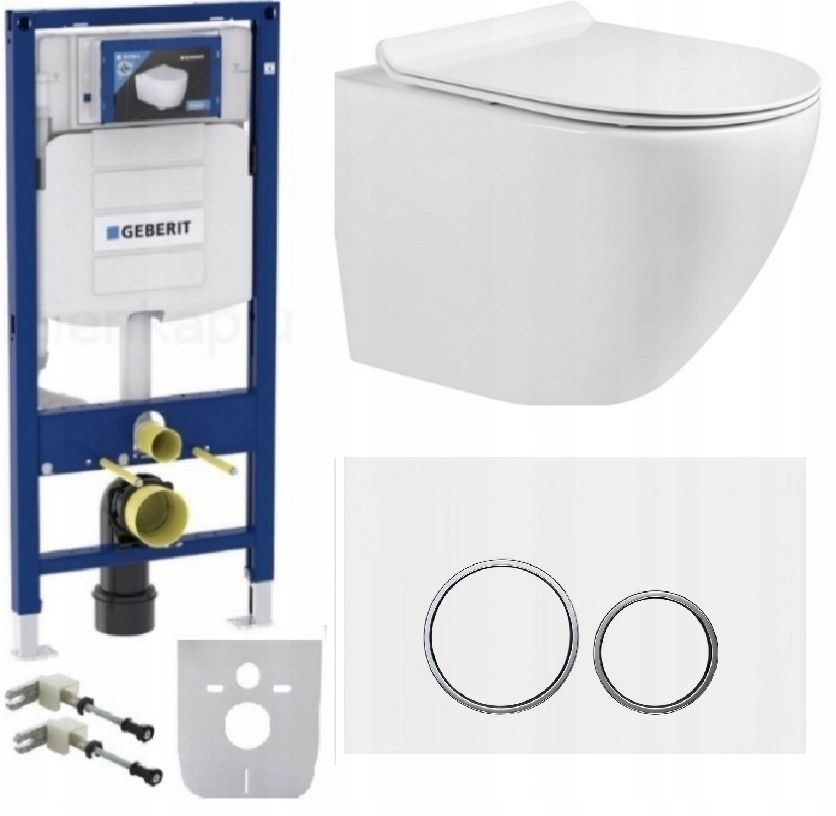  Wc rāmja komplekts geberit + atslēga + tualetes pods melns matēts + dēlis w/o+fresh