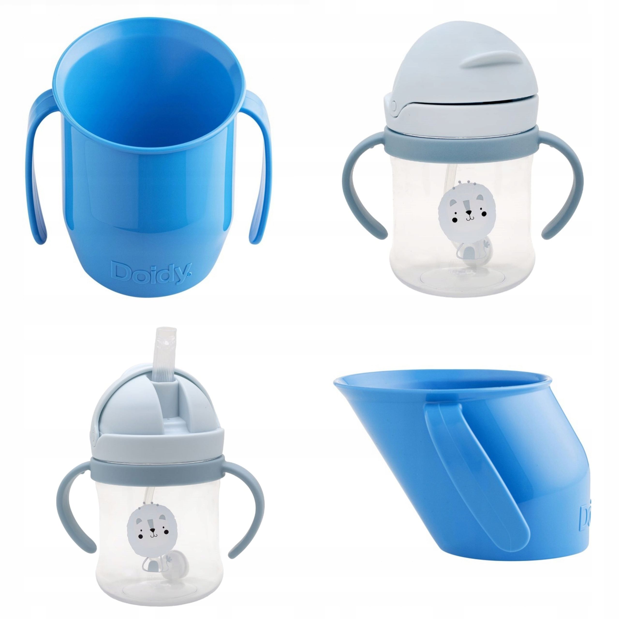  Komplektas mokymuisi gerti neišsiliejantis puodelis su svareliu + taurė doidy cup