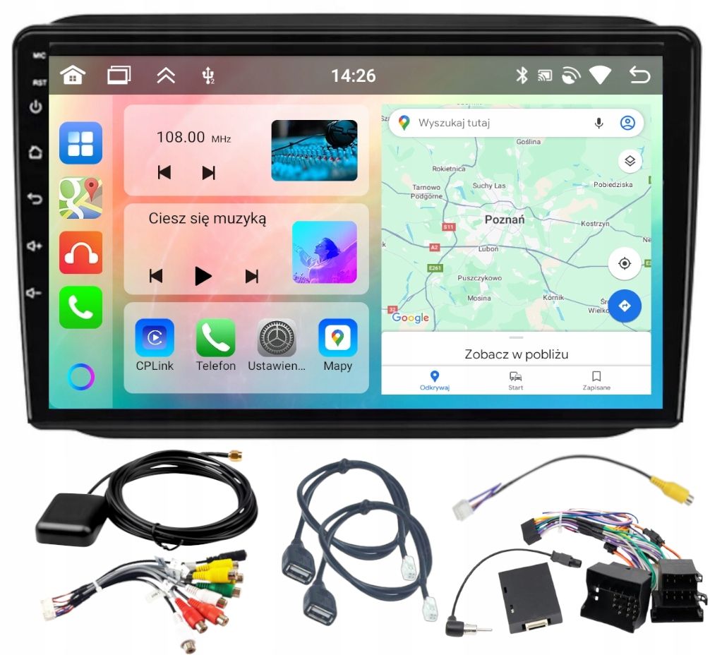  Radio with navigator gps android skoda fabia 2007-2014 carplay wifi 6gb 128gb