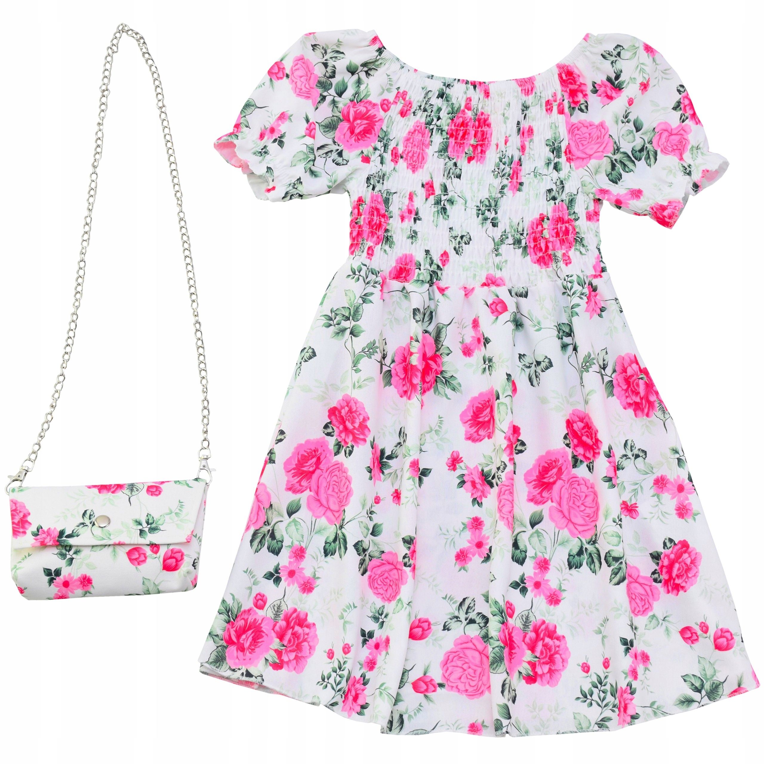  Kleid für mädchen weiß schmetterlinge handtasche jahr blumen muster für ein kind 6 y