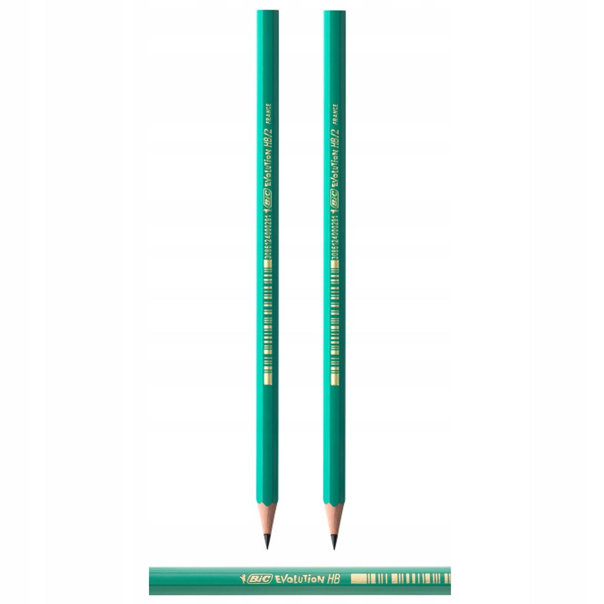  6 pcs. x pencil bic evolution original hb/2 from resin bezdrzewnej