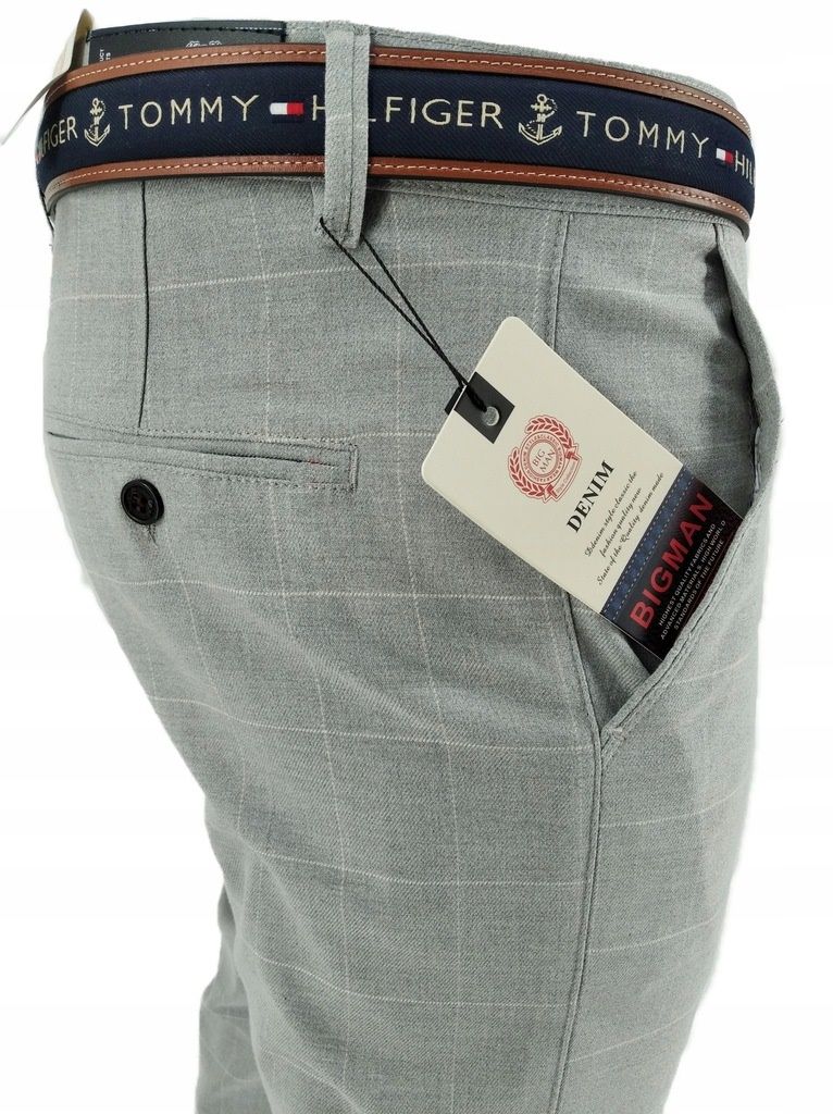  Herrenhosen elegant grau hell kariert i2047 gürtel: w38 98-100 cm