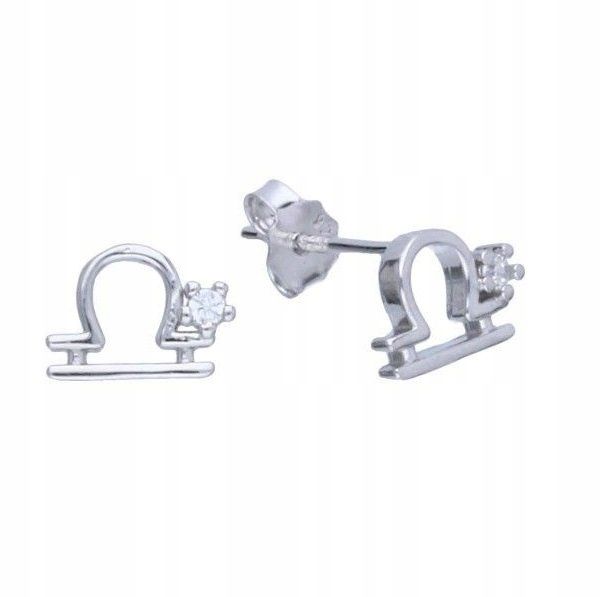  Earrings zodiac sign aries zircons pencil silver