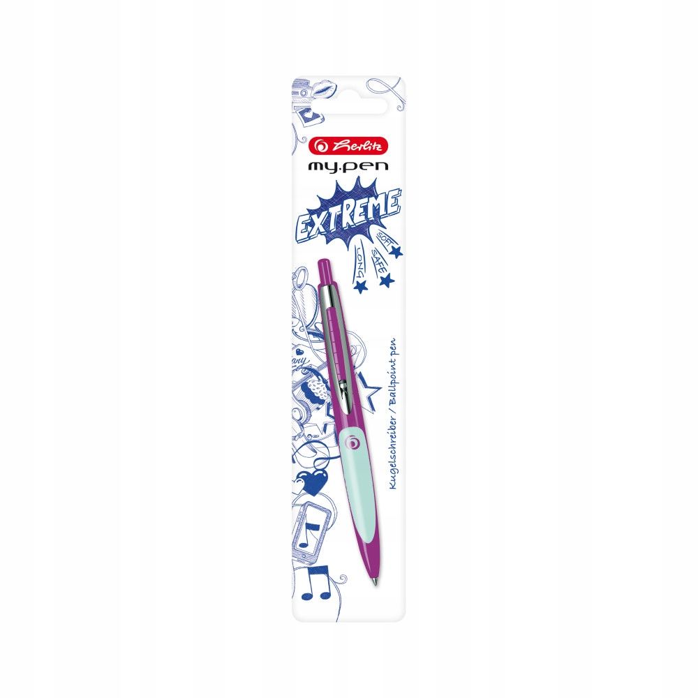  Pero my.pen fiolet/mieta 234x56 mm herlitz