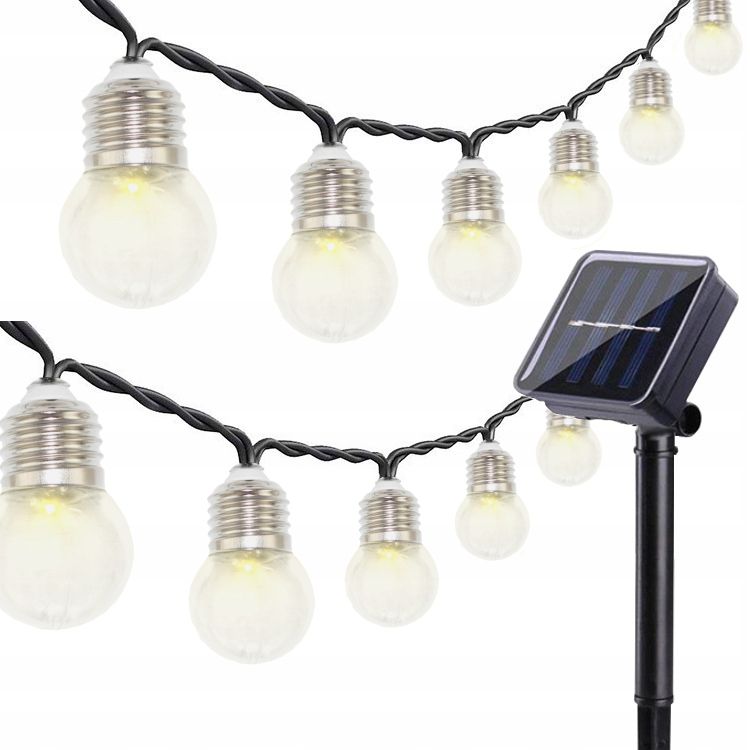  Sodo girlianda su saulės baterija viela 200led šviesos grandinė 12m ip44 - lauko.