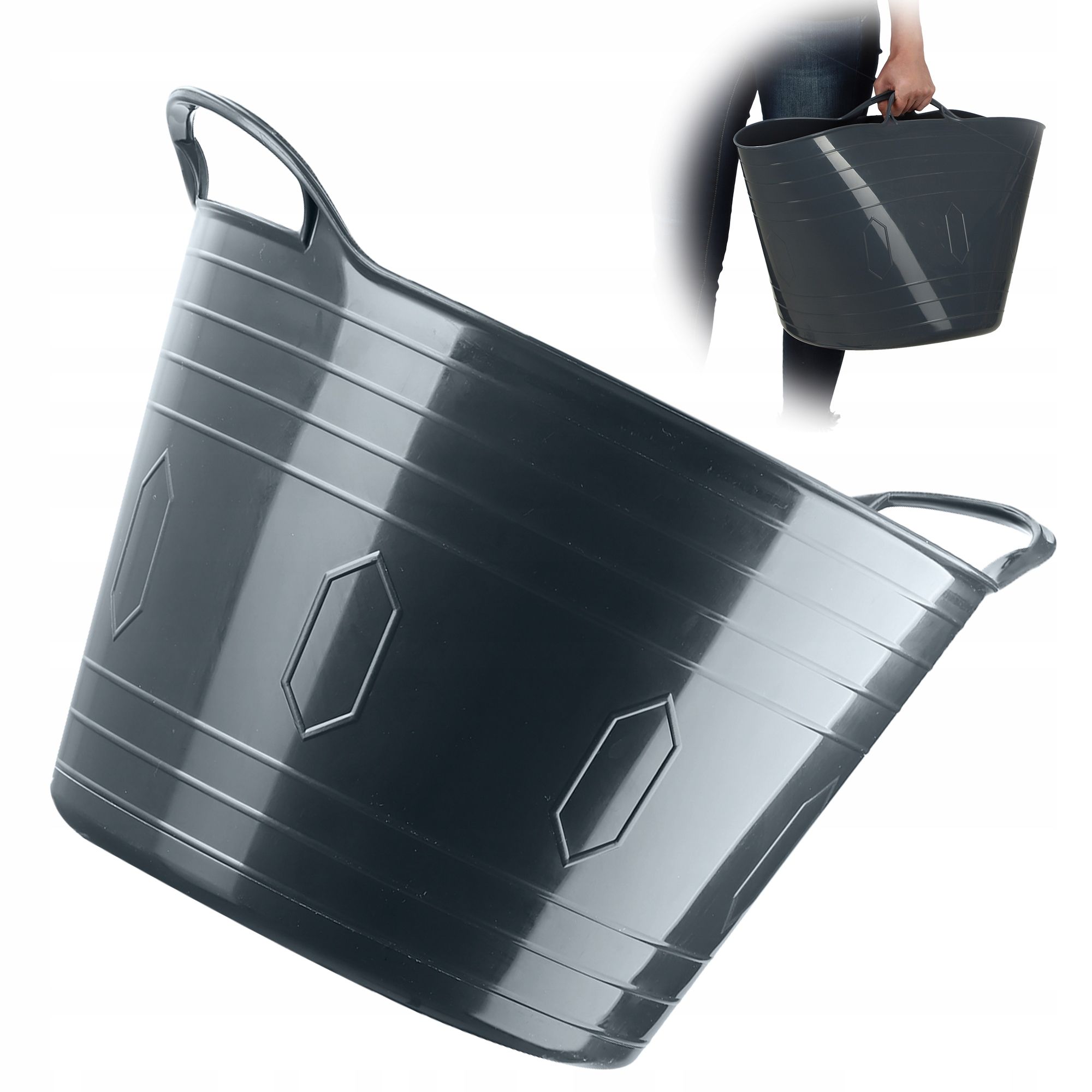  Flexible bag laundry basket universal miednica 42l green