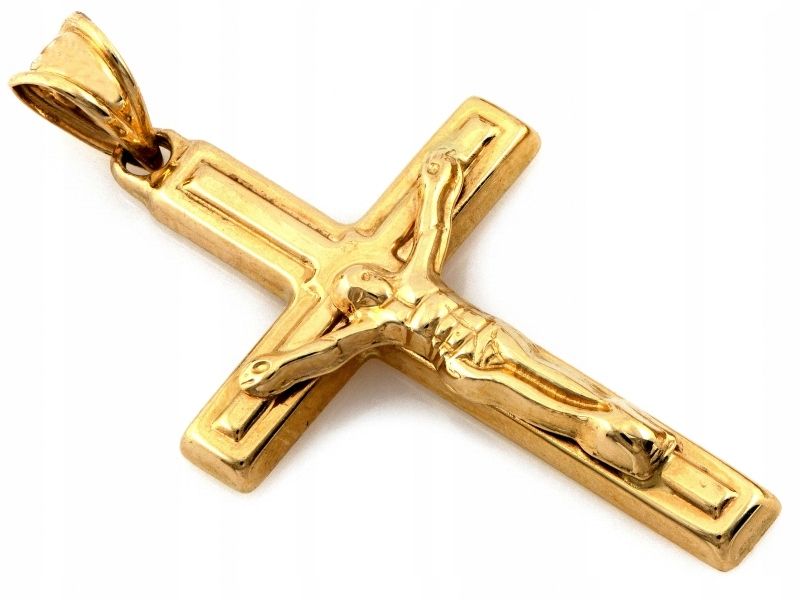 Prívesok elegantný zlatý 585 14k kríž bez kameňov váhy 1.48g za darček
