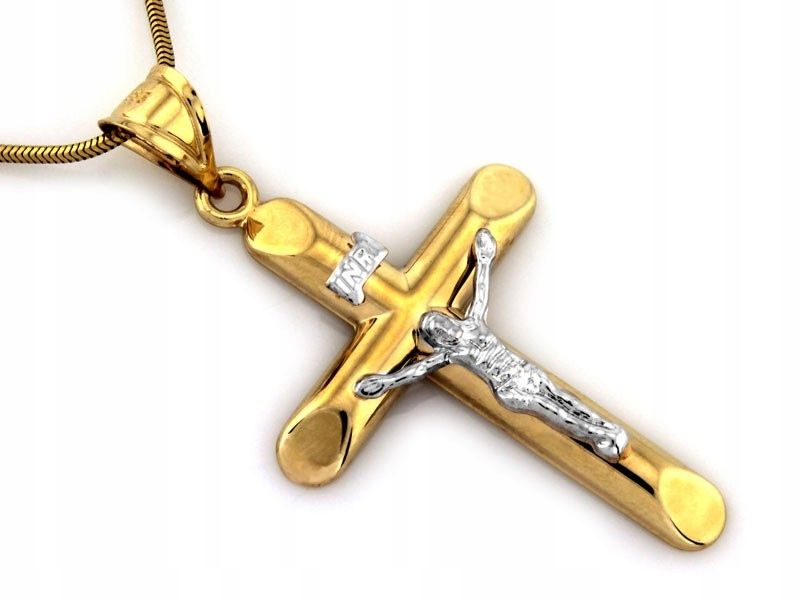  Prívesok elegantný zlatý 585 14k kríž bez kameňov váhy 1.48g za darček