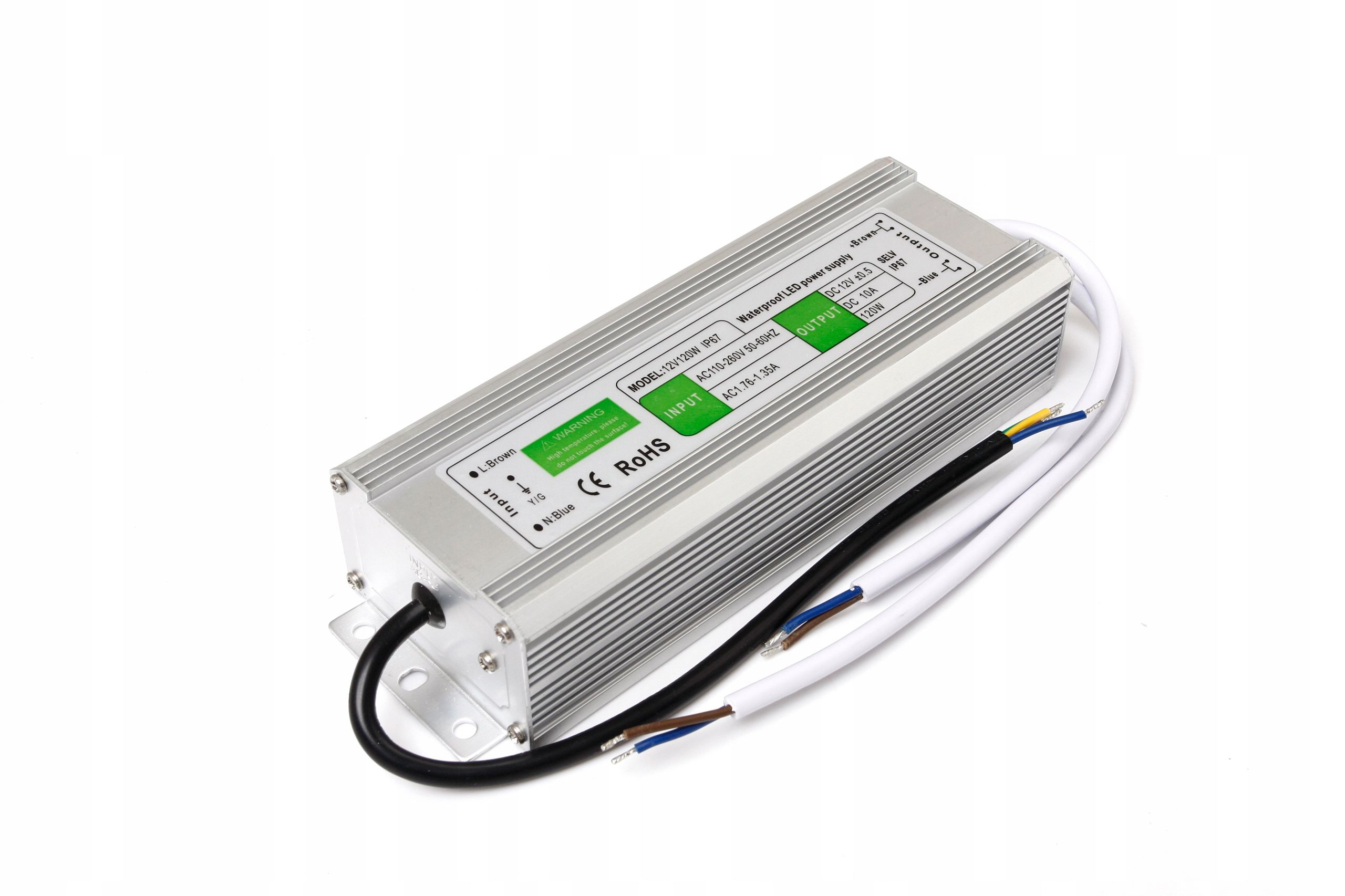  Maitinimo šaltinis 12v 120w 10a ip20 slim led juostoms, cctv