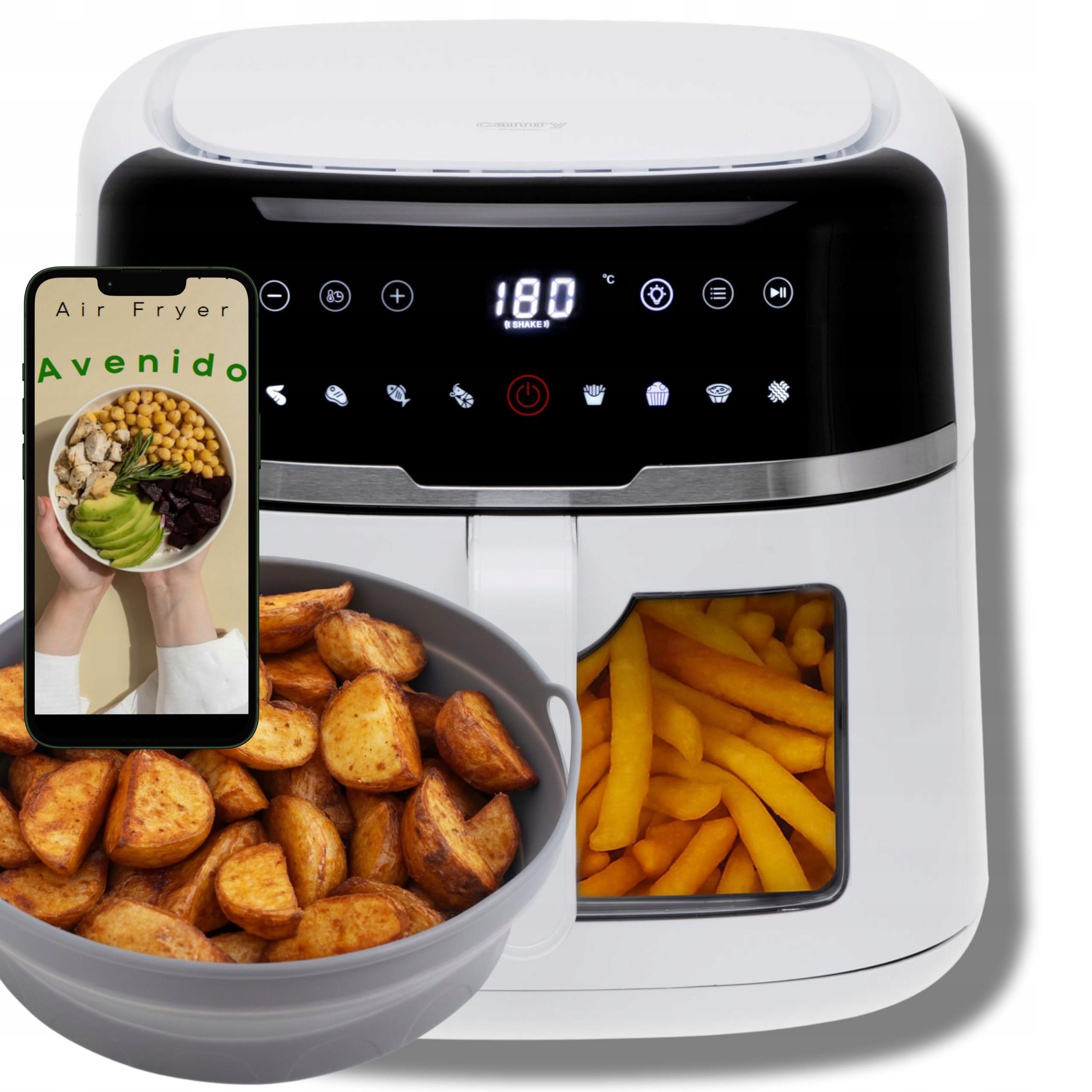  Gruzdintuvė kepimui be riebalų air fryer 8l gruzdintuvė xxl 2500w + formelė