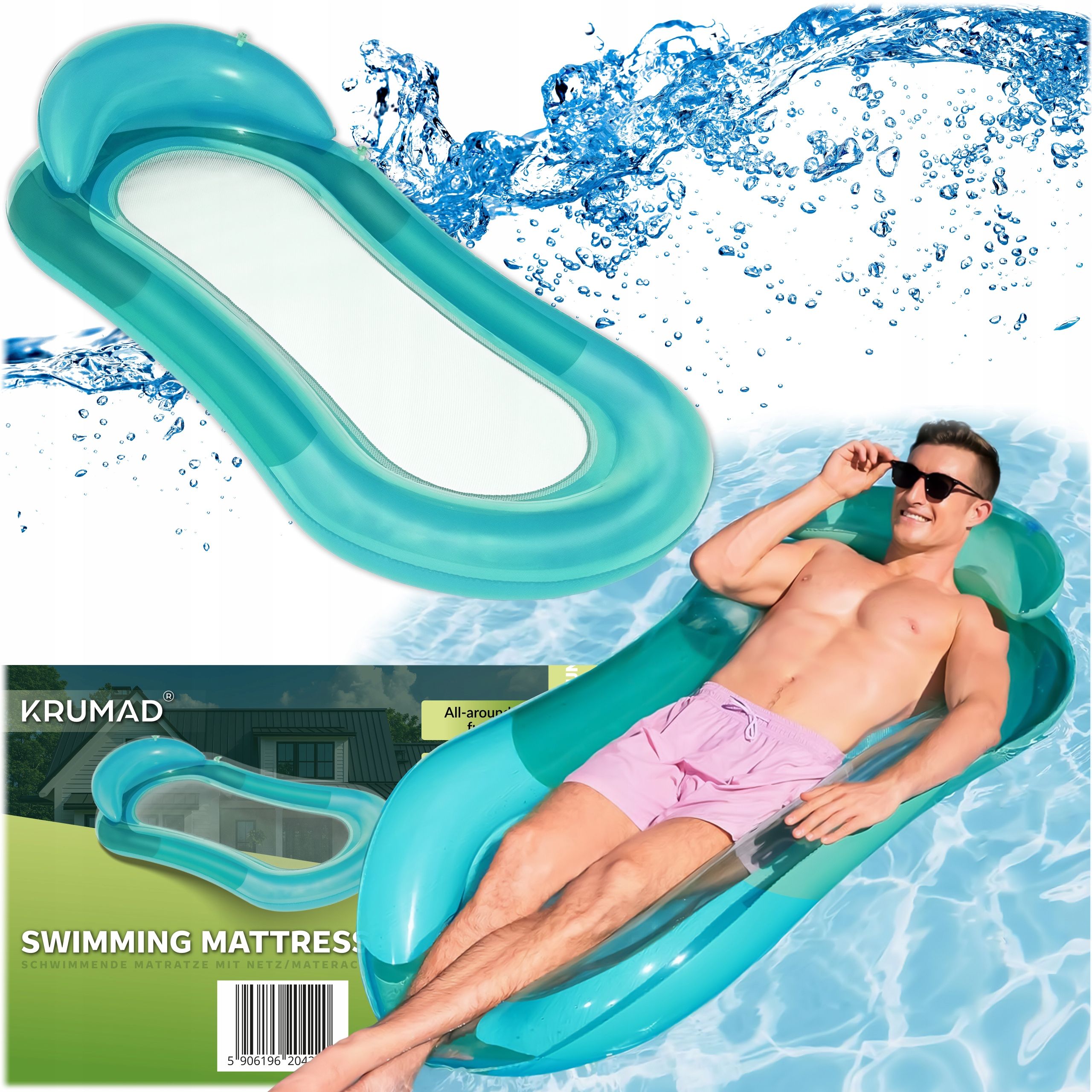  Aufblasbare matratze wasser mit kopfstütze strandliege hängematte nad wasser strände