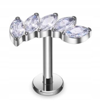  Titan náušnice labret pronikavý zirkony srdce srdce helix lobe 1,2/8