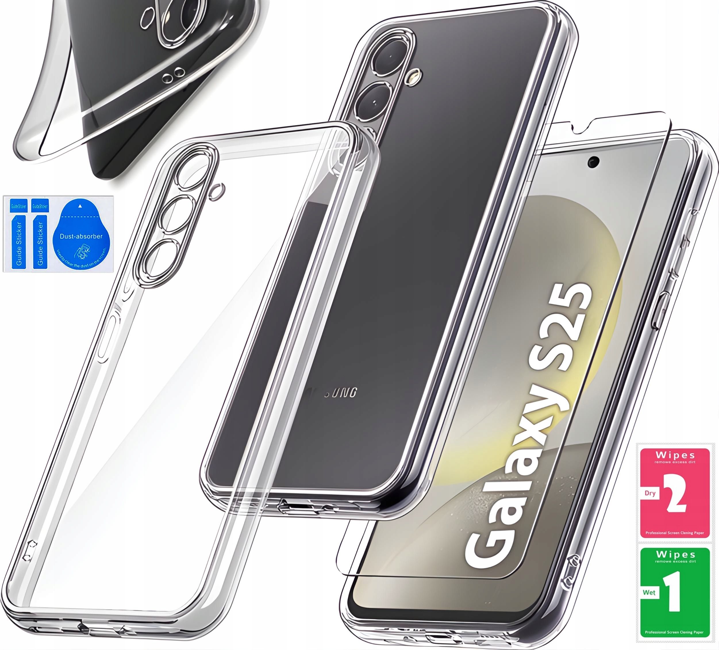  Protective case magsafe back case + 2x glass premium - samsung galaxy s25