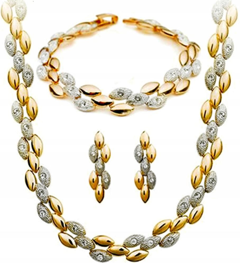  Goldschmuckset für hochzeiten gelb herz vergoldet mit weiß herzen
