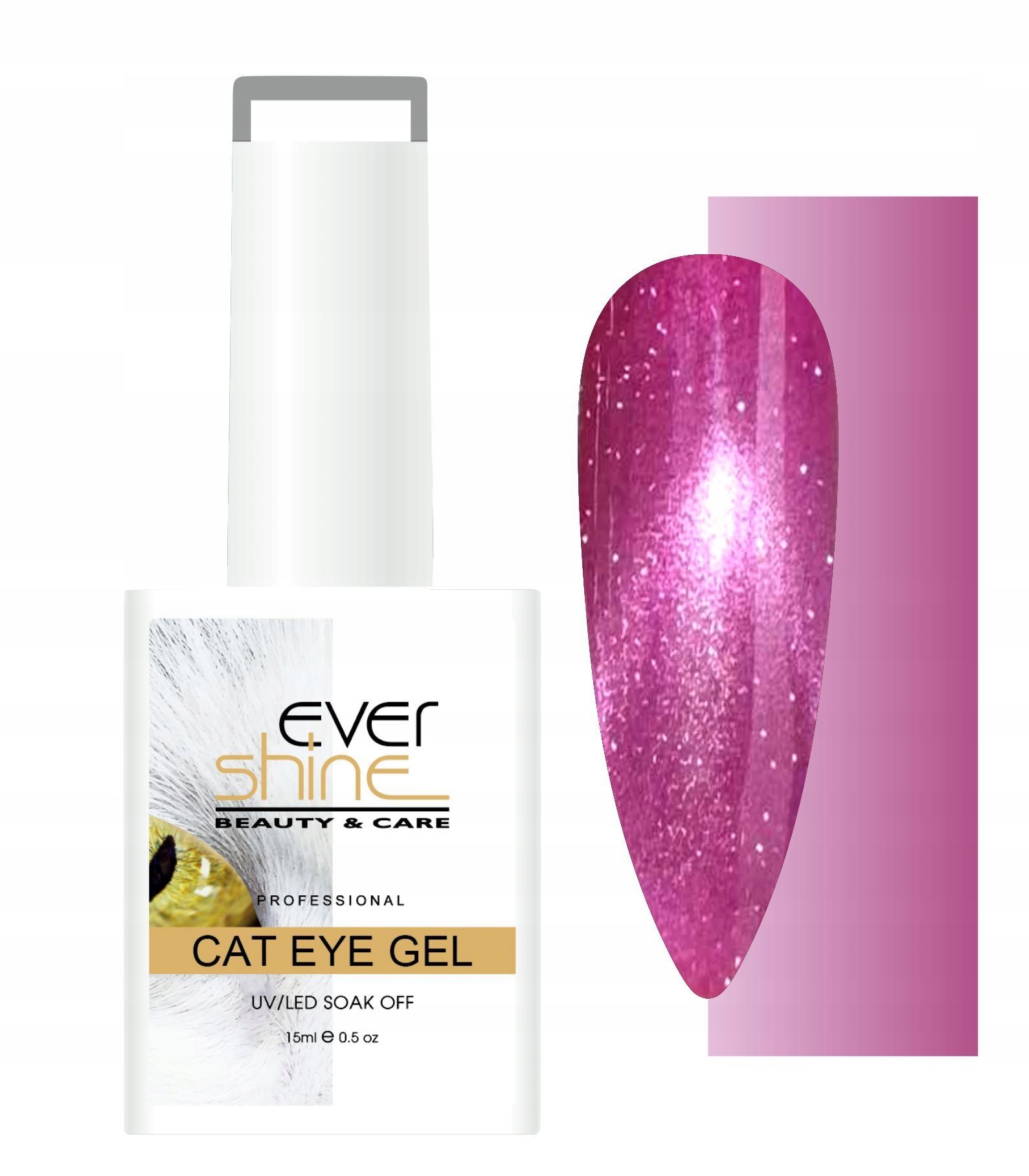  Cat eye hybrid-nagellack champagnerfarbe golden mit silber in partikeln evershine
