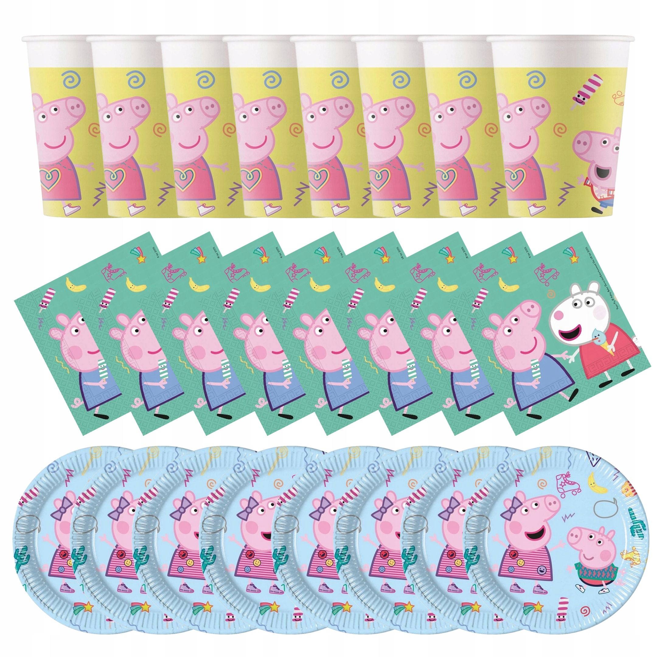  Set cups saucers napkins pixels game he games birthday 32el
