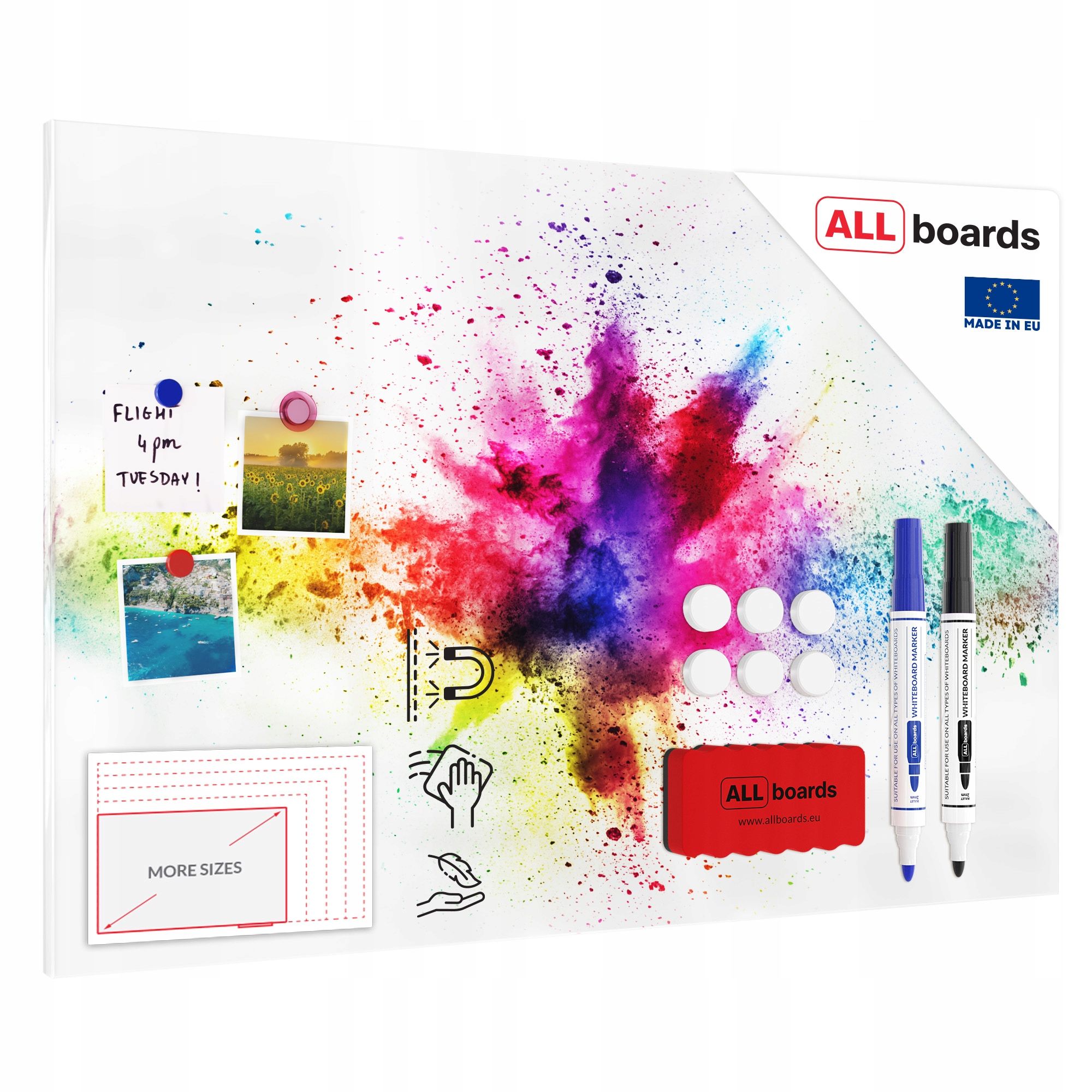  Dēlis magnētisks magnētiem metalboards, masīvkoka 90x60 cm + bezmaksas dāvanas