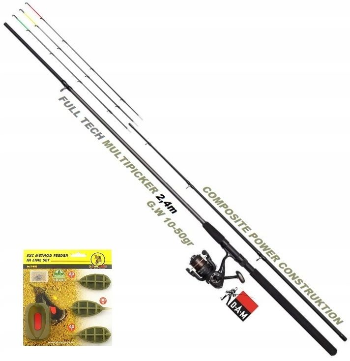  Soubor pro chytání drgajaca nahoře dam full tech feeder 3,3m / 90g