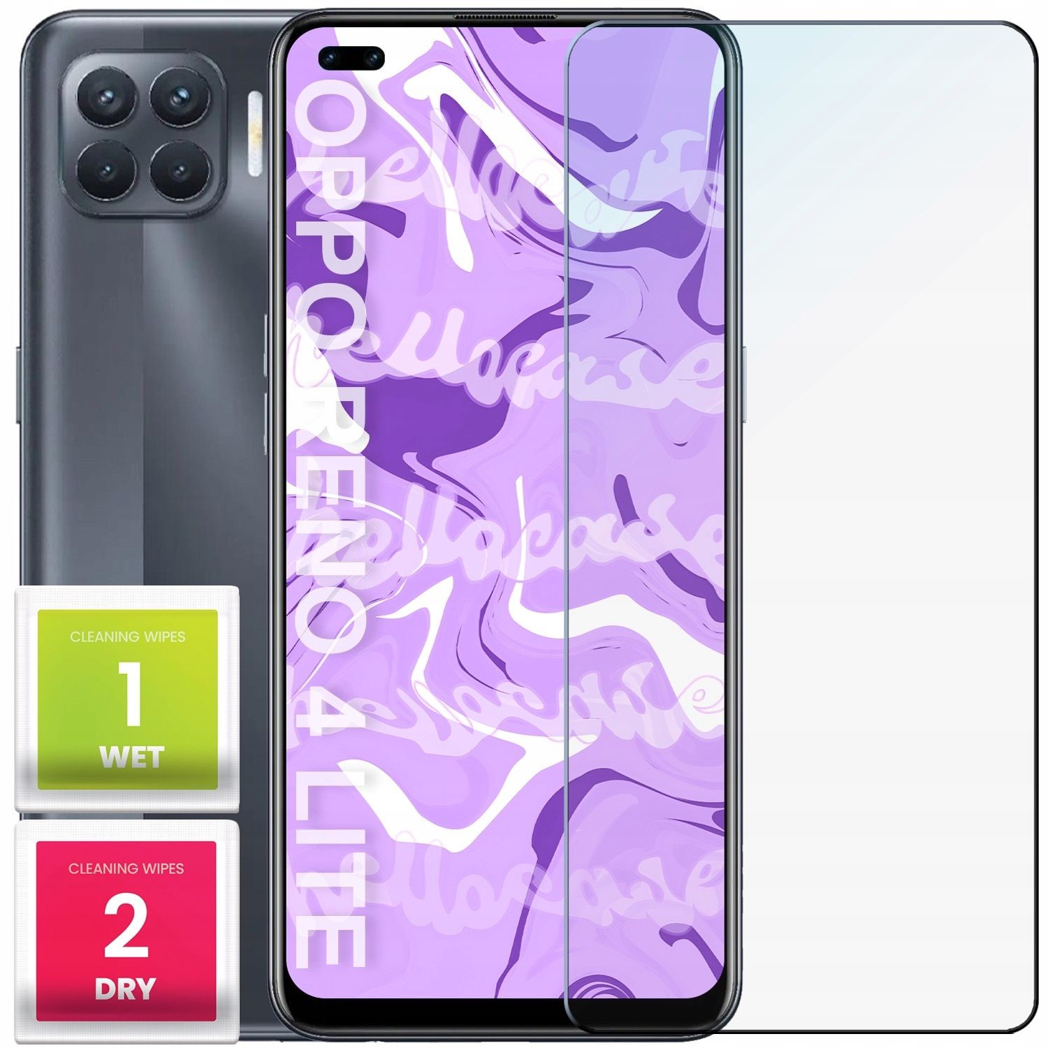 2 pcs. tempered glass - oppo reno 4 f / reno 4 lite / reno 4 se (full, 5d)
