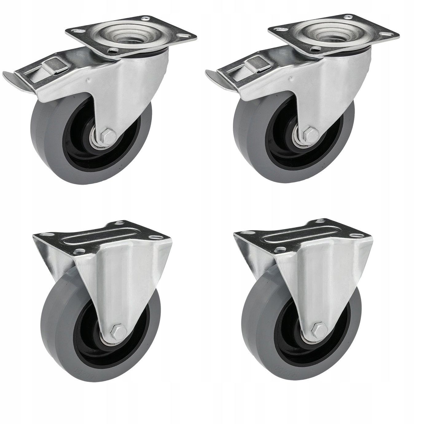  Screw-on wheels 100mm 4 pcs. approved on hole 600kg ball bearing wheel