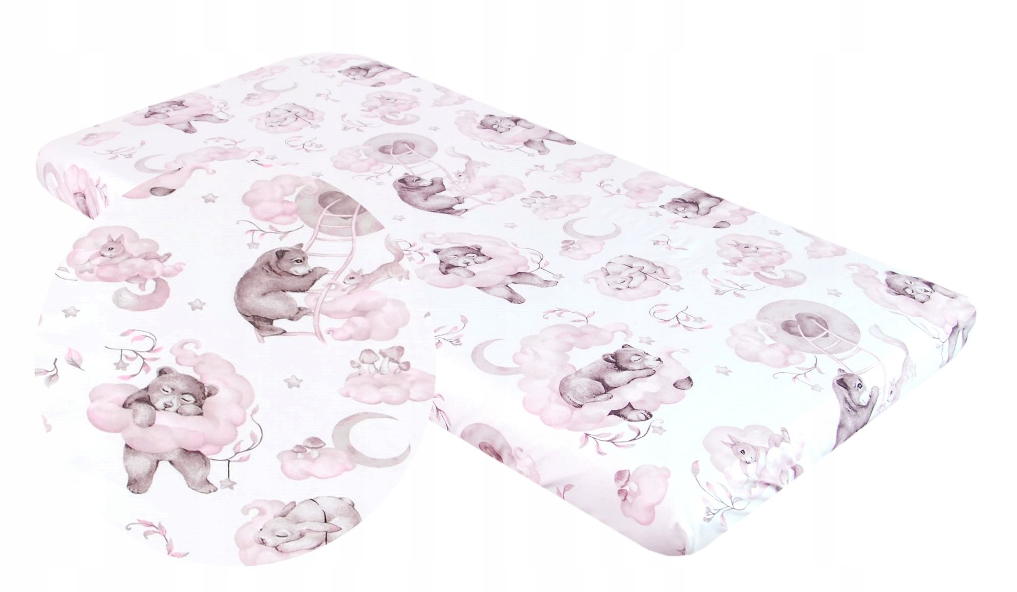  Babylux laken mit gummizug für die krippe muslin musselin 60x120 teddybären