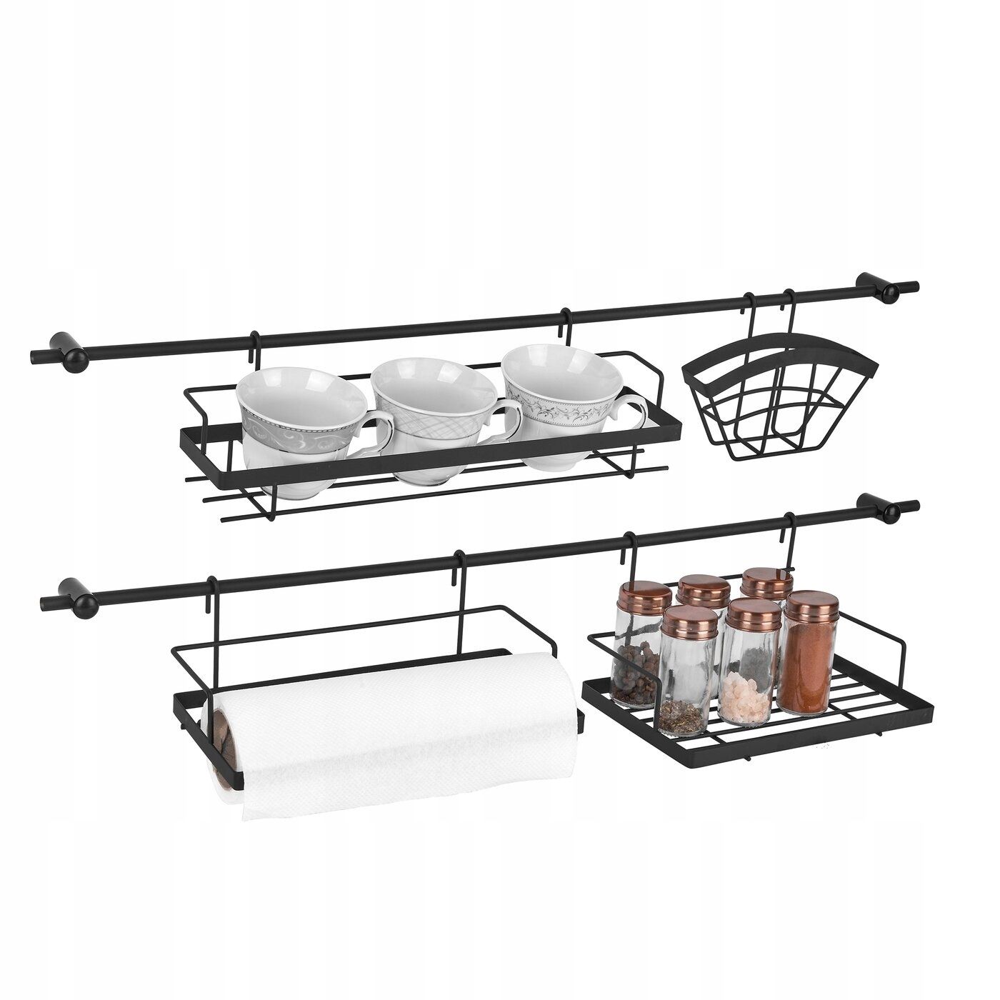  Metallist tööriistariiul köök seinal + riidepuud tarvikute jaoks 8 tk. 54cm tadar