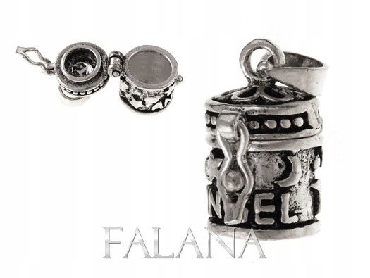  Necklace box opening pendant oval equal opening silver 925 w0251 - 3.2g.