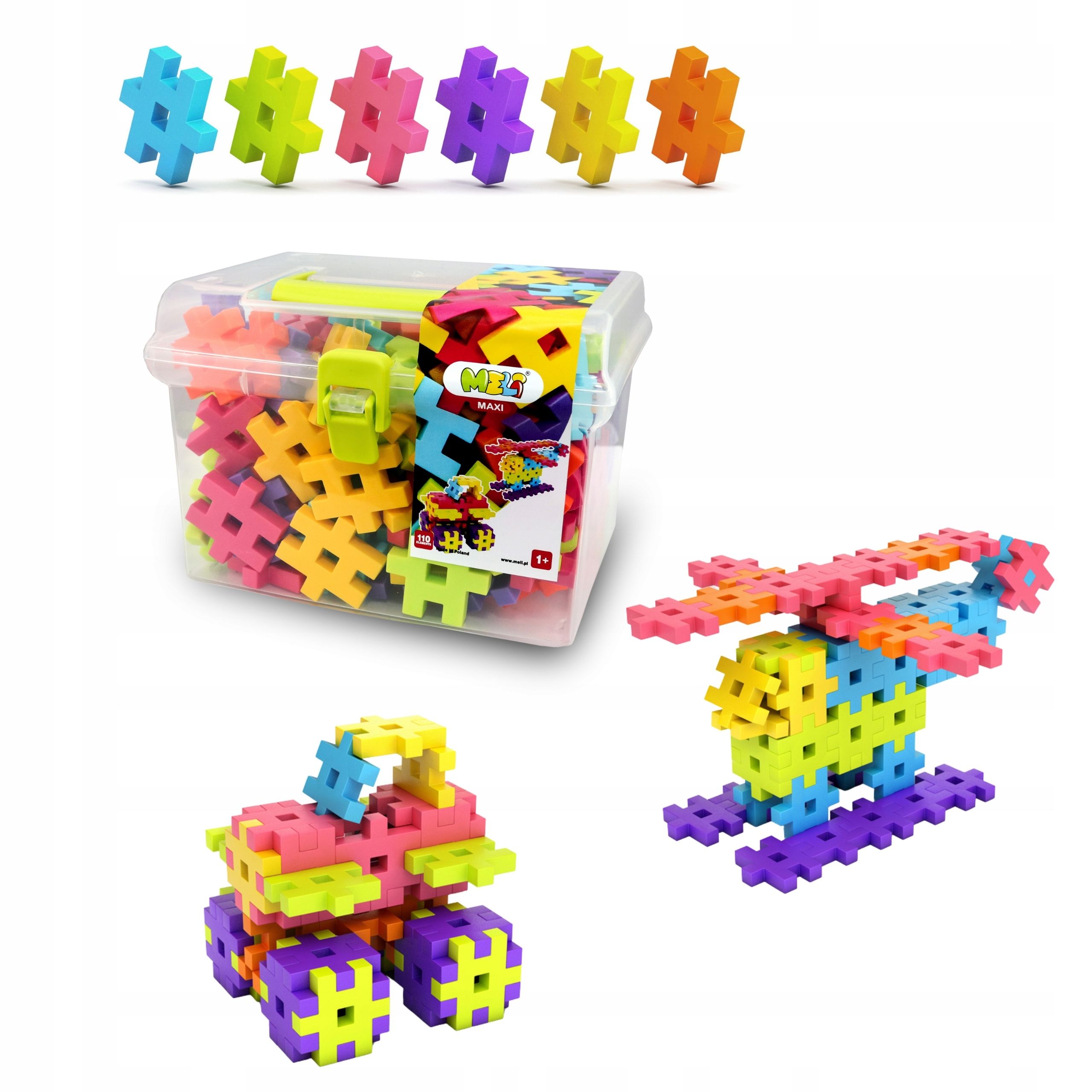  Strukturwaffelblöcke meli maxi pink 100 el rosa 3d-puzzle xxl waffeln