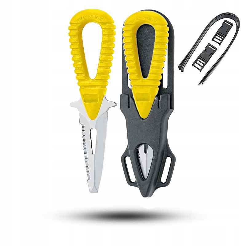  Diving knife mac coltellerie aquatys - black - aqt12.n + case + straps