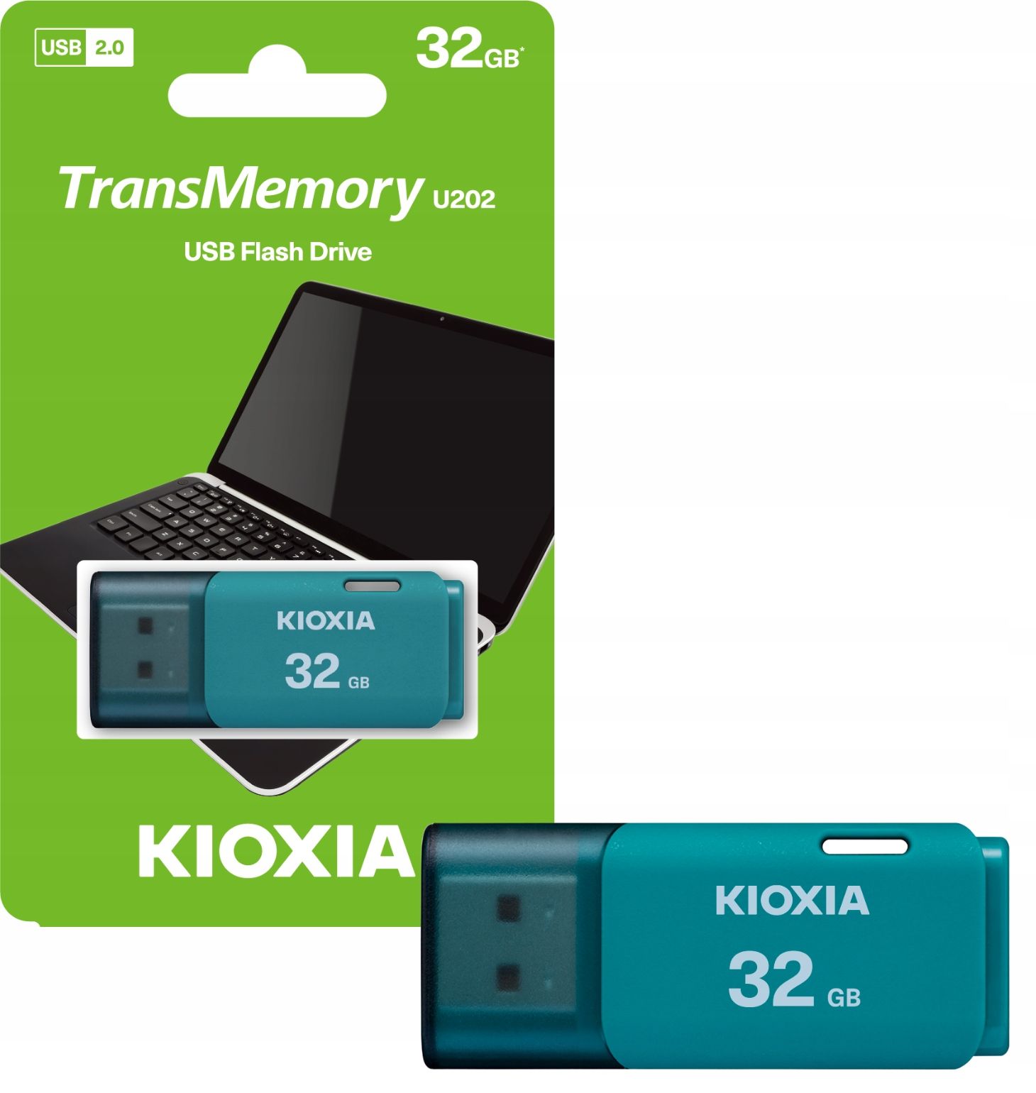  Pendrive kioxia 64gb usb 2.0 hayabusa u202 aqua