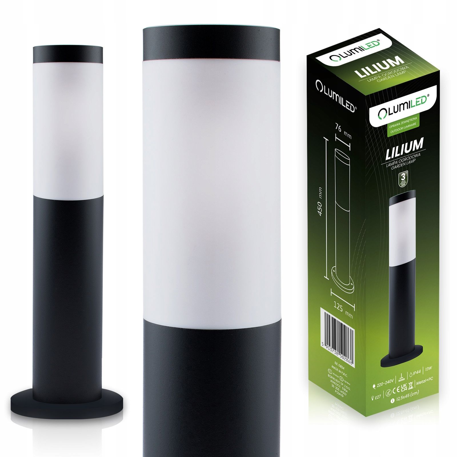  Led-lampe garten äußerlich im bau 80 cm 10w 700lm spalte 4000k schwarz