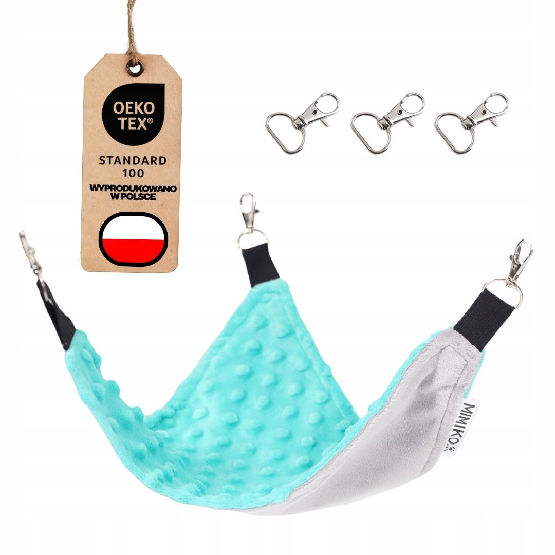  Hängematte nagetier käfig hängend dreieckig 30cm - minzfarbe grau